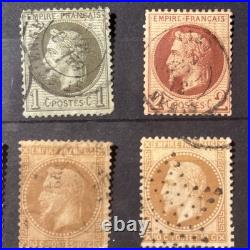 Timbres France Empire Lauré, multiples et nuances, cote totale env. 700