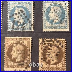 Timbres France Empire Lauré, multiples et nuances, cote totale env. 700