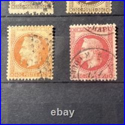 Timbres France Empire Lauré, multiples et nuances, cote totale env. 700
