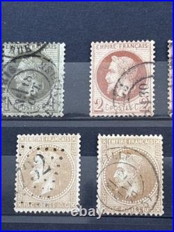 Timbres France, Napoléon Lauré, nos 25/32, obl, belle cote totale