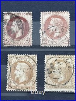 Timbres France, Napoléon Lauré, nos 25/32, obl, belle cote totale
