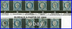 Timbres France collection 40 étoiles de Paris Cérès N° 60 a/b/c belle côte +1450