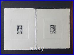 Timbres France épreuves d'artiste essai noir et blanc croix rouge 1951 yt 914/5