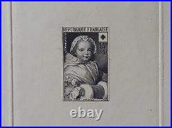Timbres France épreuves d'artiste essai noir et blanc croix rouge 1951 yt 914/5