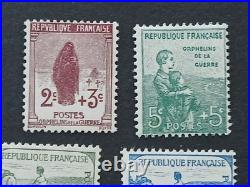 Timbres France série orphelins de guerre 1918 yt 148/155 neufs