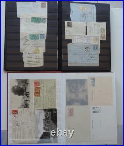 Timbres France sur lettres anciennes et modernes + cartes postale + divers