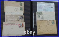 Timbres France sur lettres anciennes et modernes + cartes postale + divers