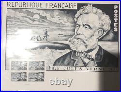 Timbres de France Afiche Rare Jules Verne