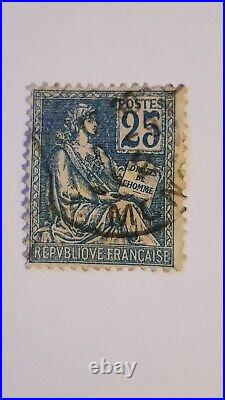 Timbres france oblitérés Bleu Type I 1901 25C