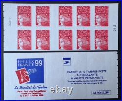 Variété Carnet timbres France YT 3085-C4b prédécoupe + phosphore Luquet. Lot 2 Variété Carnet timbres France YT 3085-C4b prédécoupe + phosphore Luquet. Lot 2