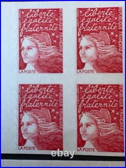 Variété Carnet timbres France YT 3085-C4b prédécoupe + phosphore Luquet. Lot 2 Variété Carnet timbres France YT 3085-C4b prédécoupe + phosphore Luquet. Lot 2
