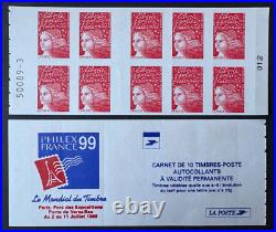 Variété Carnet timbres France YT 3085-C4b prédécoupe + phosphore Luquet. Num com Variété Carnet timbres France YT 3085-C4b prédécoupe + phosphore Luquet. Num com