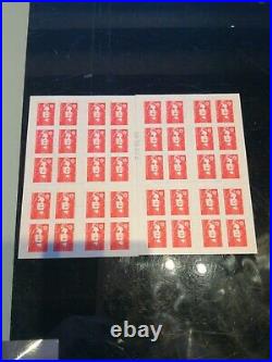 Variete carnet 20 timbres marianne de Briat date a cheval sur les 2 carnets rare