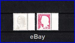 Variété timbre France Decaris carmin absent et gris absent NUM 1263