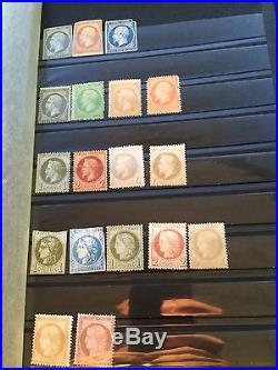 Vieille collection de timbres de France neufs / non tamponnés depuis Napoléon 3
