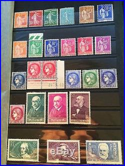 Vieille collection de timbres de France neufs / non tamponnés depuis Napoléon 3