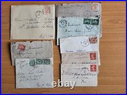 Vieux Papiers Boite Contenant Lot De Correspondance Et Lettres 1900 Et Avant