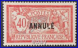 Yvert 119-CI1 Merson 40 c. Rouge et bleu, Cours d'Instruction surchargé ANNULE