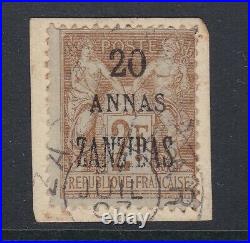 Zanzibar n°30b, erreur Zanzibas sur fragment, TTB